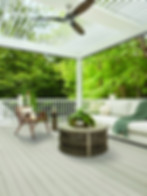TimberTech-Harvest-Plus decking by fireplace