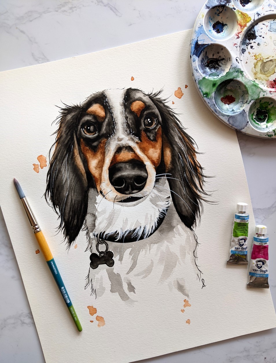 Portrait à l'aquarelle