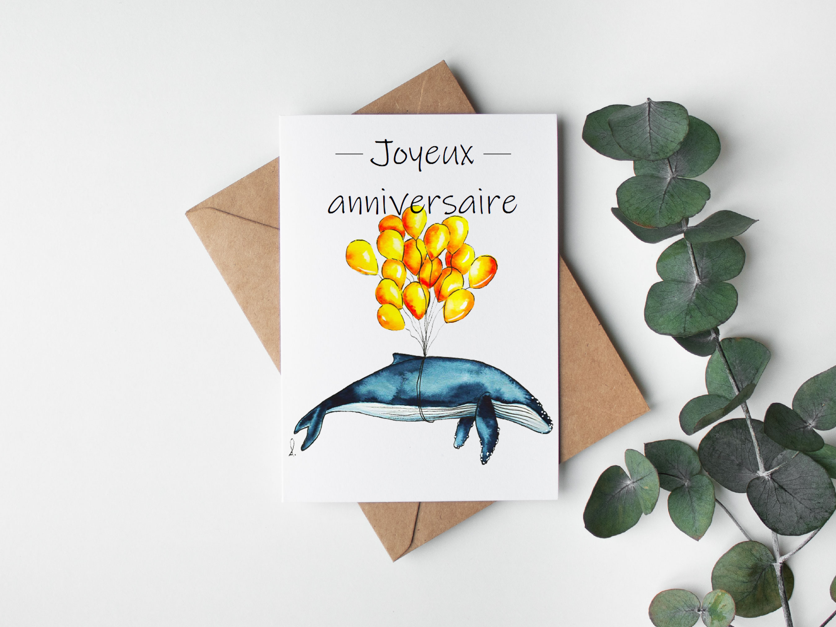 Carte Baleine qui s'envole