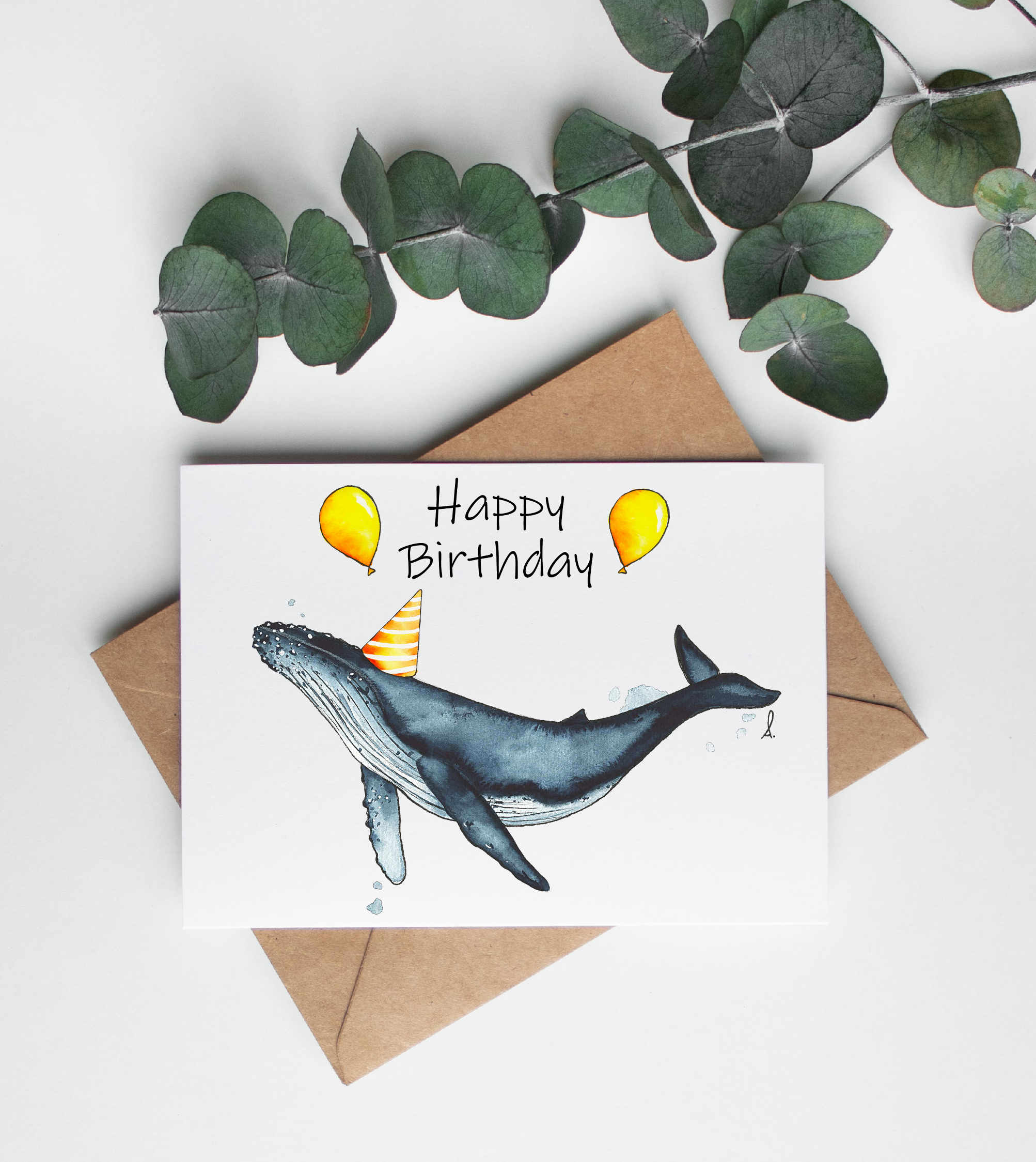Carte Anniversaire baleine