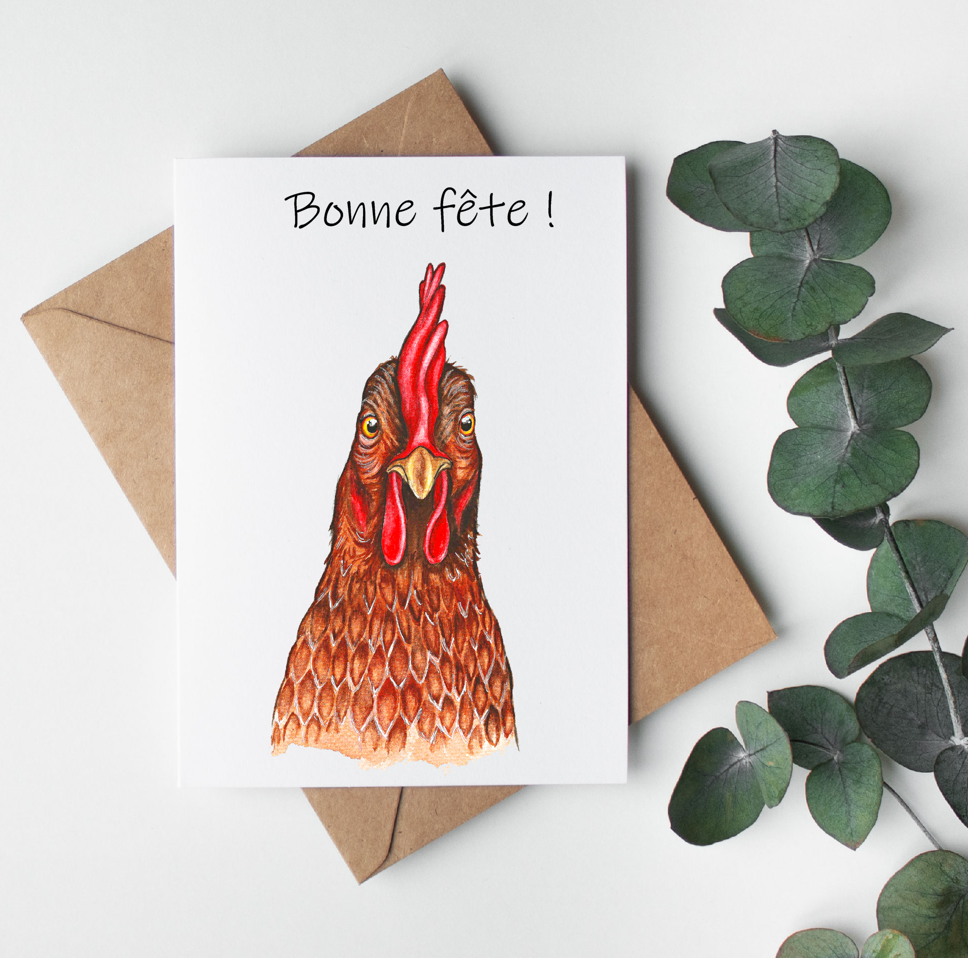 Carte Poule Brune