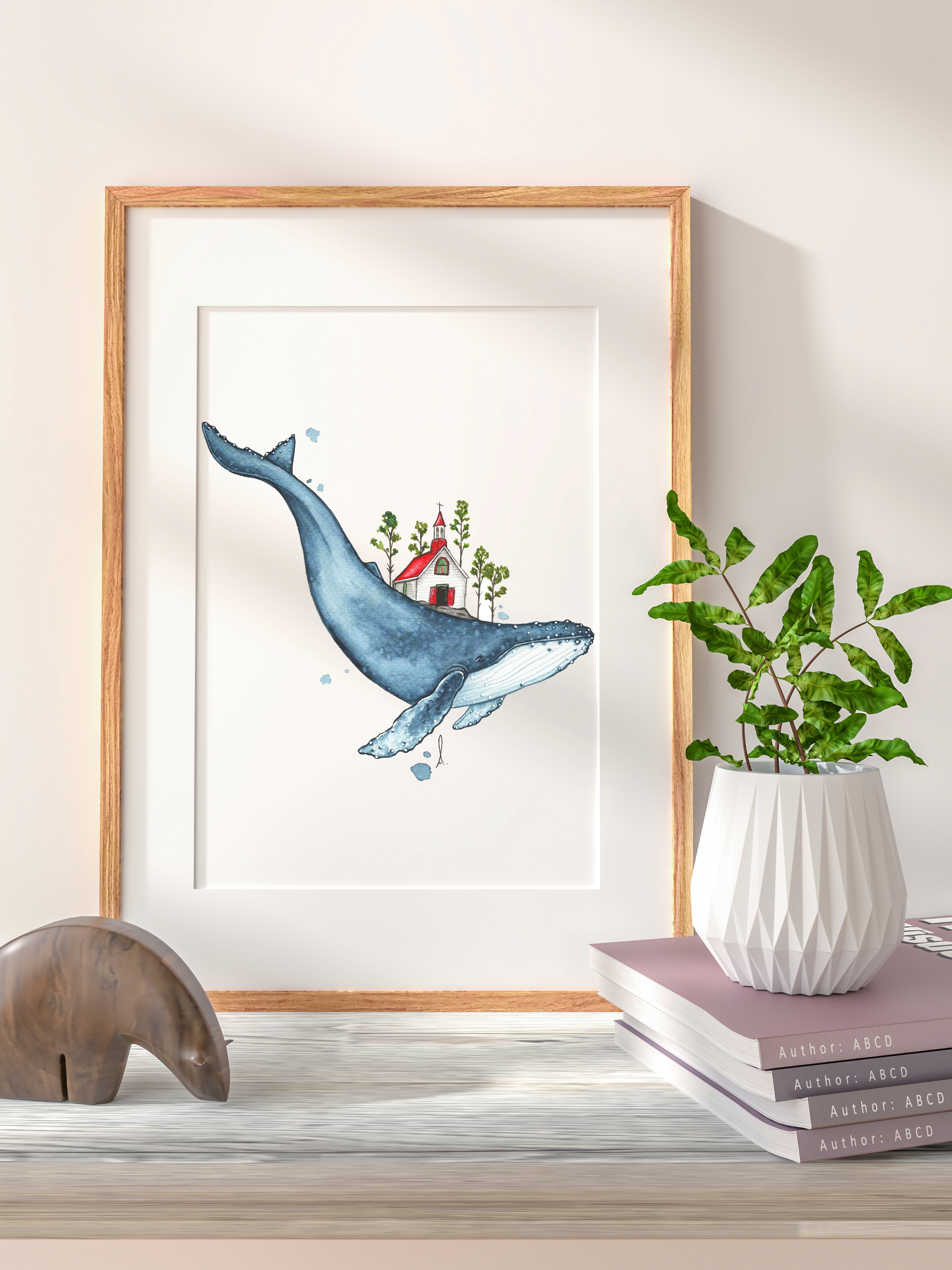 Affiche Baleine & petite chapelle