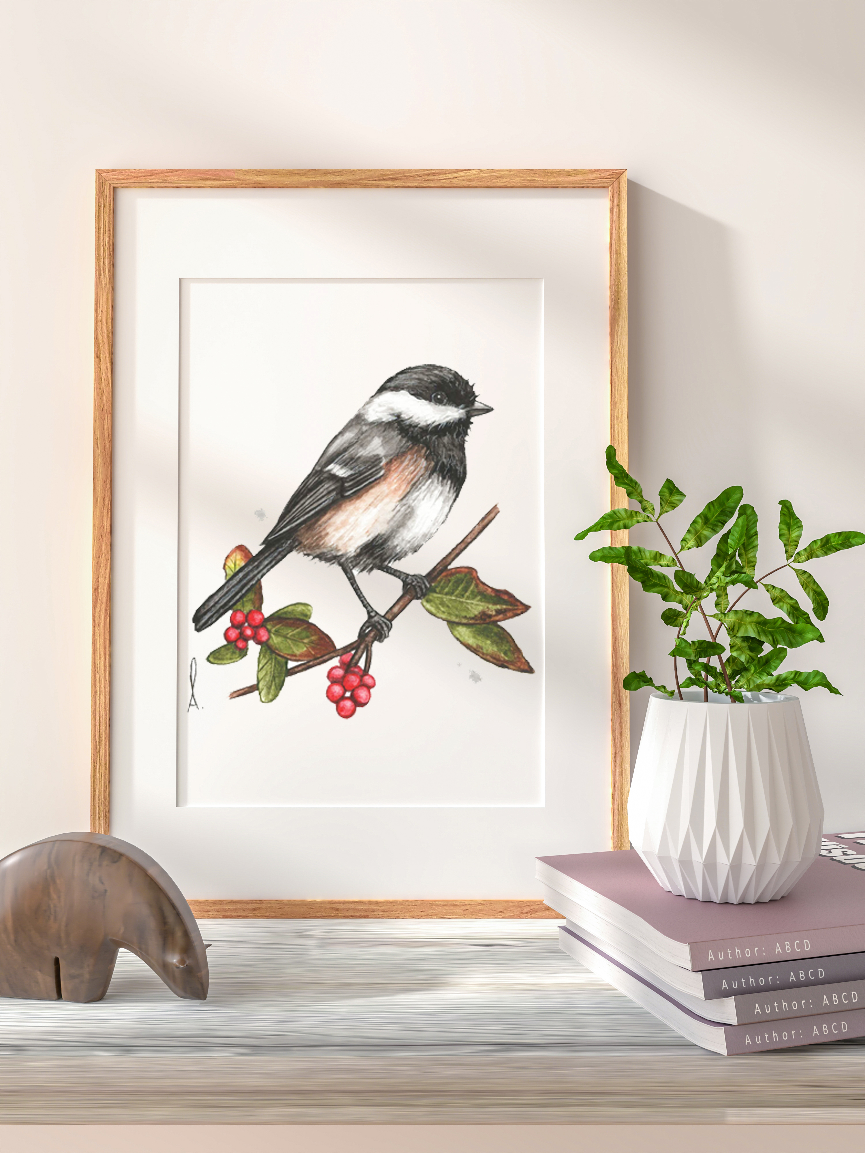 Affiche Mésange à tête noire