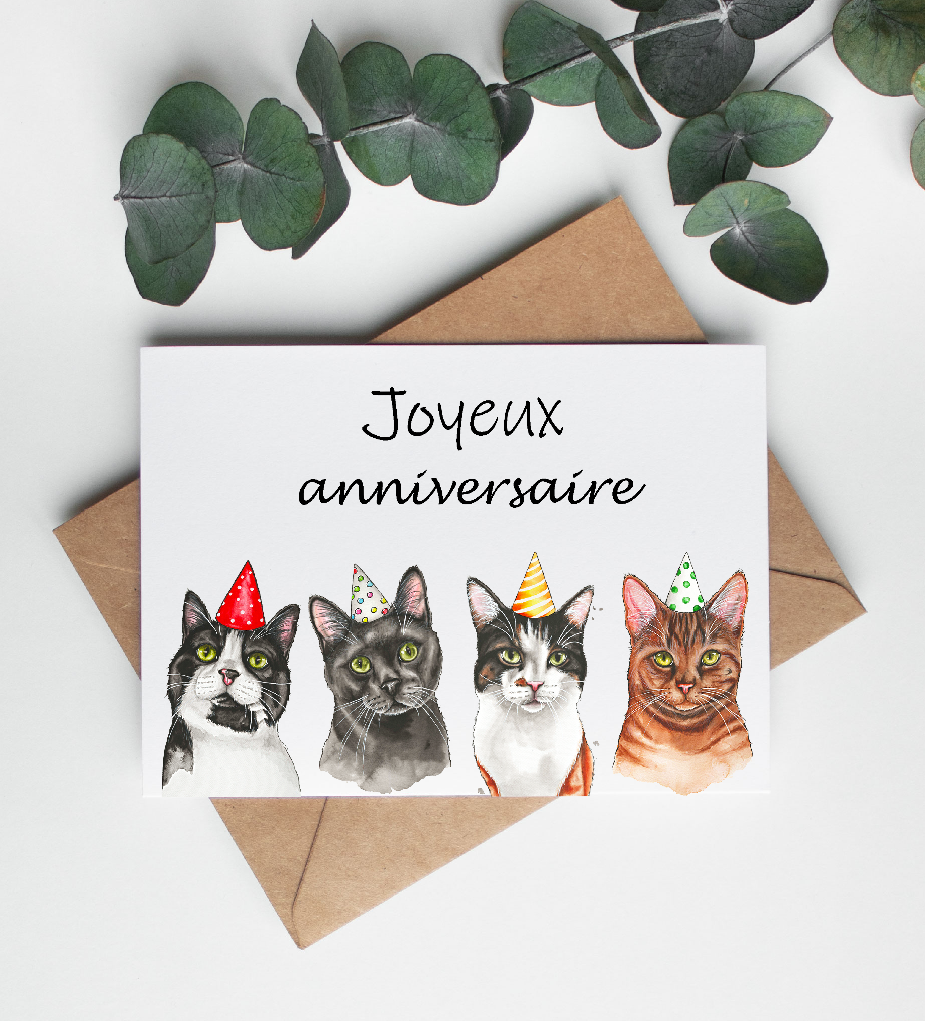 Carte Chats en fête