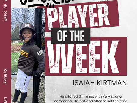 Player of the week April 1!