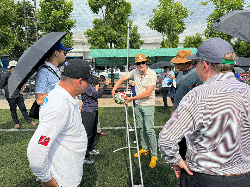 AcoustoScan also demonstrated how specialised equipment is used on-site to measure the condition and performance of artificial turf systems and athletics facilities.