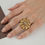 Thumbnail: Floral Kundan Adjustable finger ring