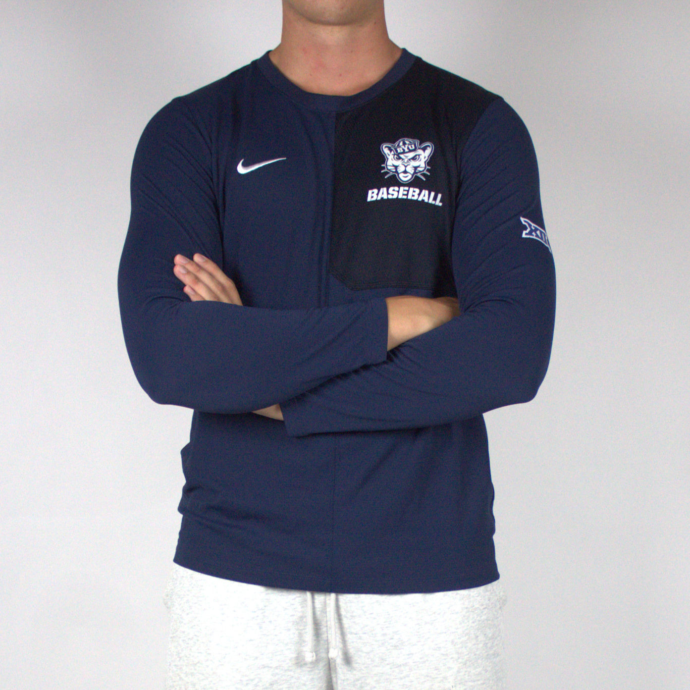 L BYU Team Issued Baseball Long Sleeve
