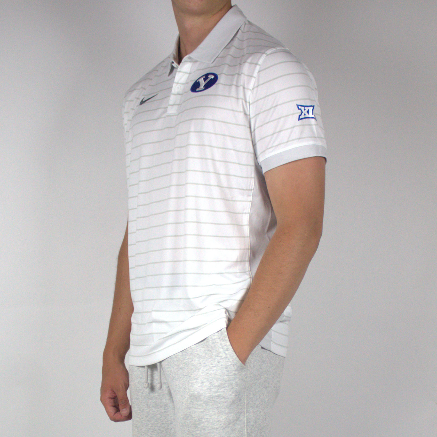 New L BYU Team Issued White Polo