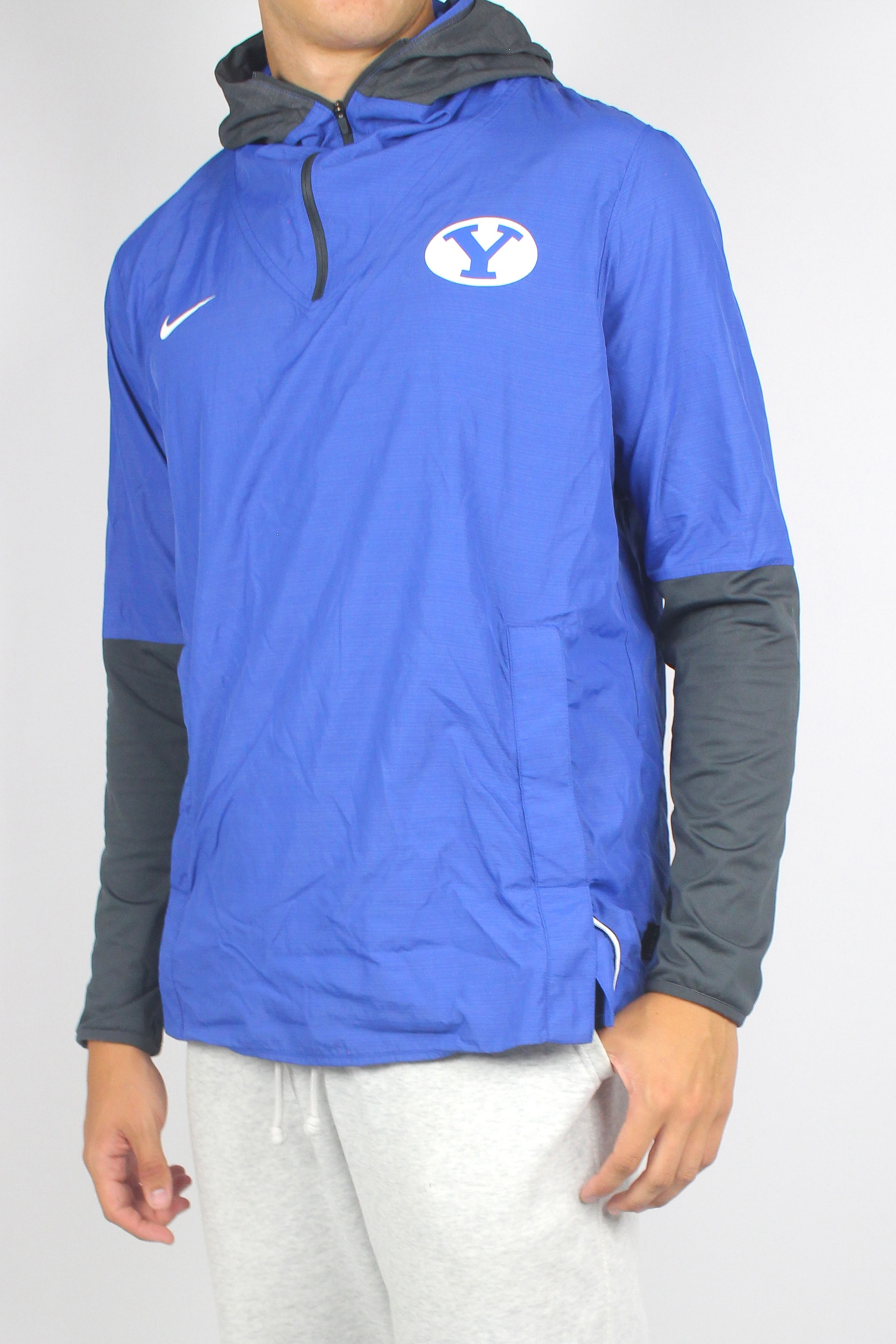 L BYU Team Issued Windbreaker Quarter Zip