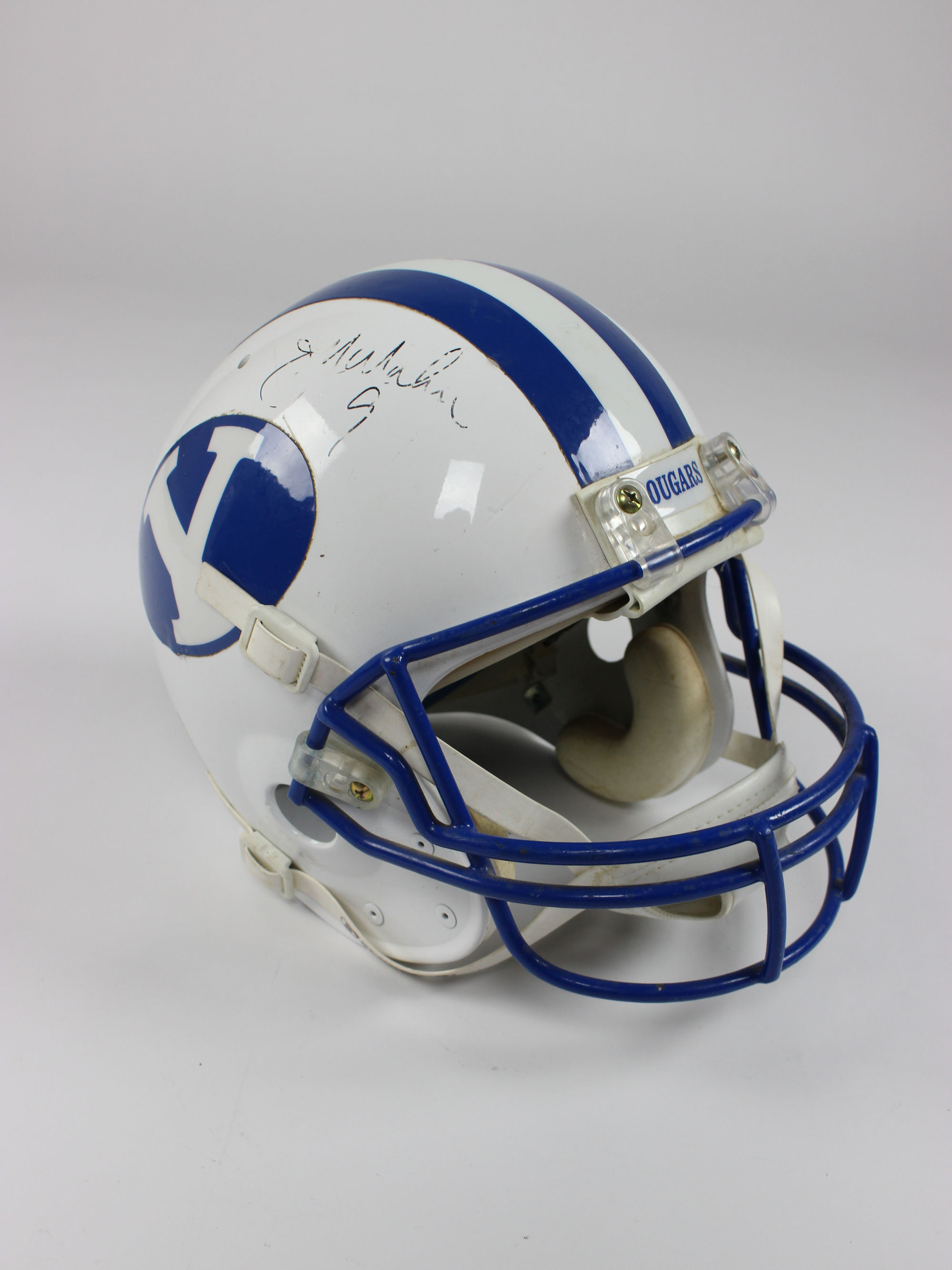 Jim McMahon Signed BYU 1996 Game Used Football Helmet