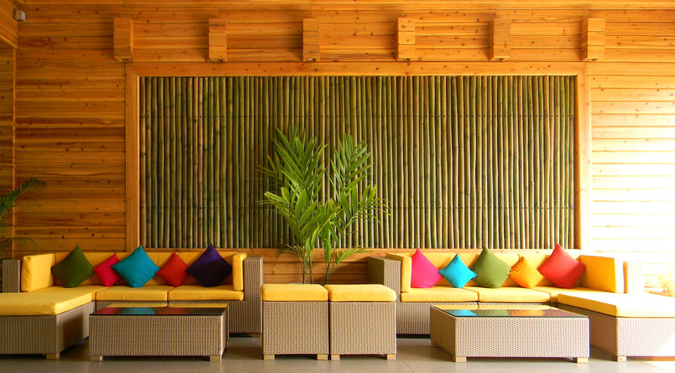 bamboo in innovative use for a sustanable luxurious hotel lobby design design by square in kolkata