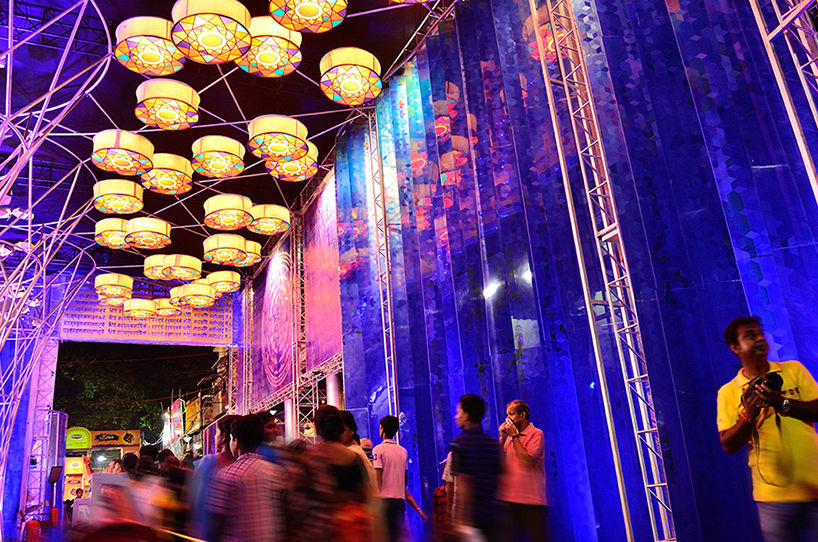 durga puja pavilion in parametric design with international fame designed by square in kolkata