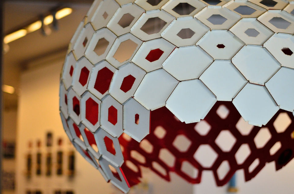 paper sculpture made with parametric design designed by square in delhi