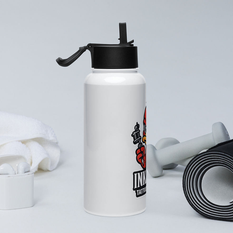 Thumbnail: Stainless steel water bottle with a straw lid