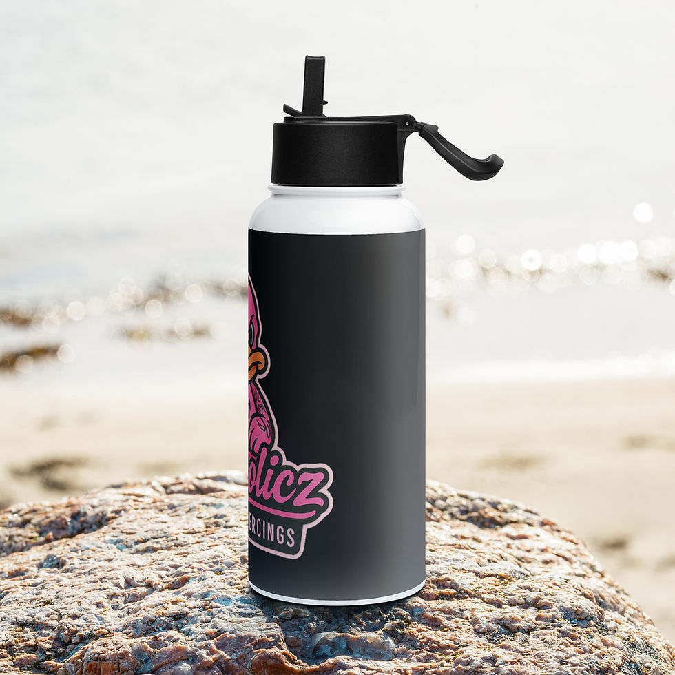 Thumbnail: Stainless steel water bottle with a straw lid