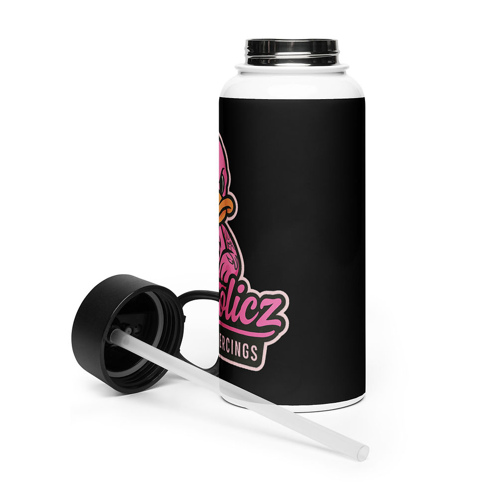 Thumbnail: Stainless steel water bottle with a straw lid