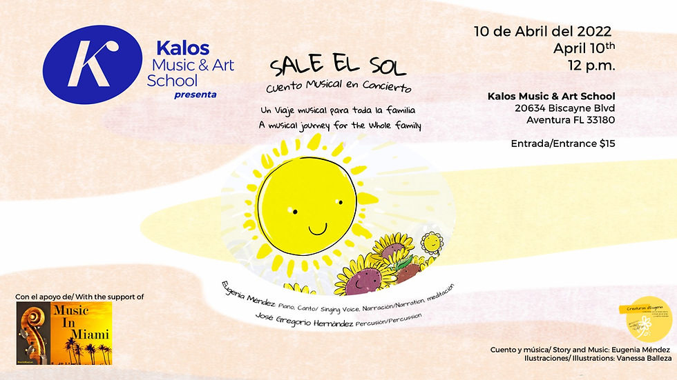 Cantando, tocando y leyendo el cuento de Sale el Sol te invitamos  con toda la familia a disfrutar de esta experiencia sensorial y meditativa.