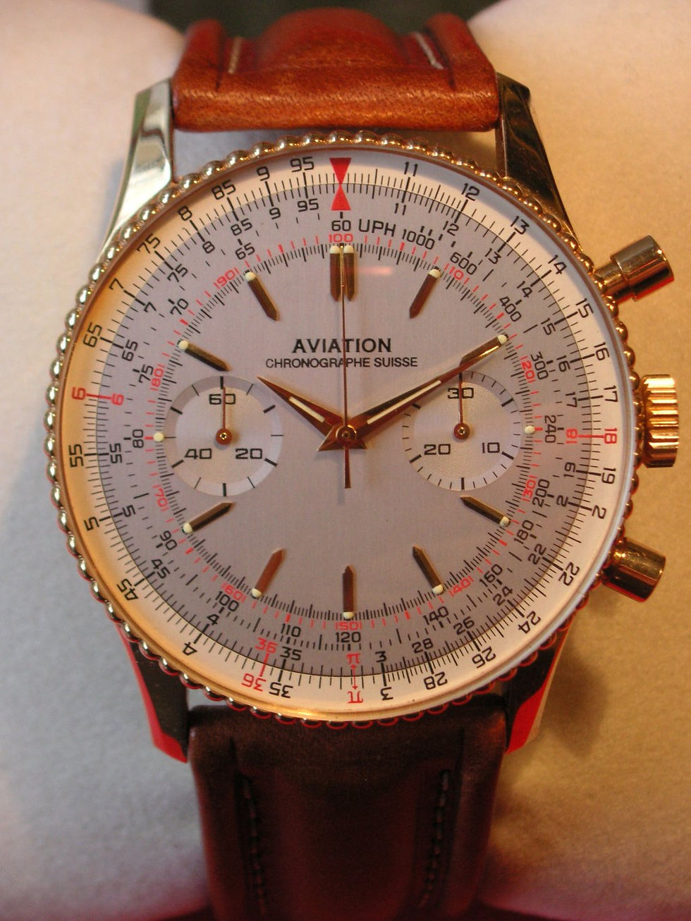 Miniaturbild: Ollech & Wajs Aviation Chrono 18kt.Gold (letztes Modell NOS)