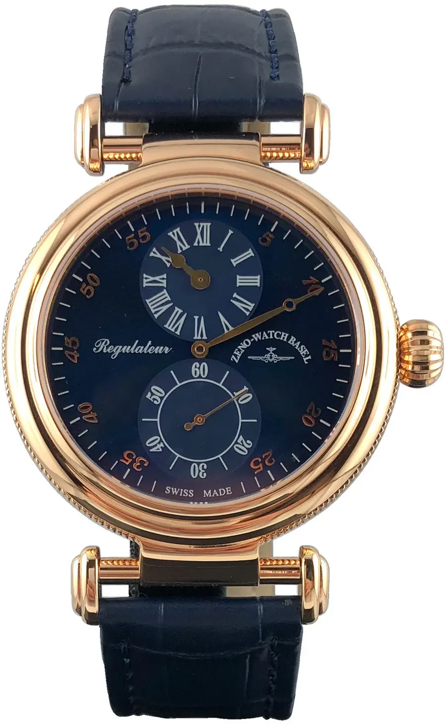 Miniaturbild: Zeno-Watch Basel Jaquet Regulator weiss, schwarz, blau vergoldet