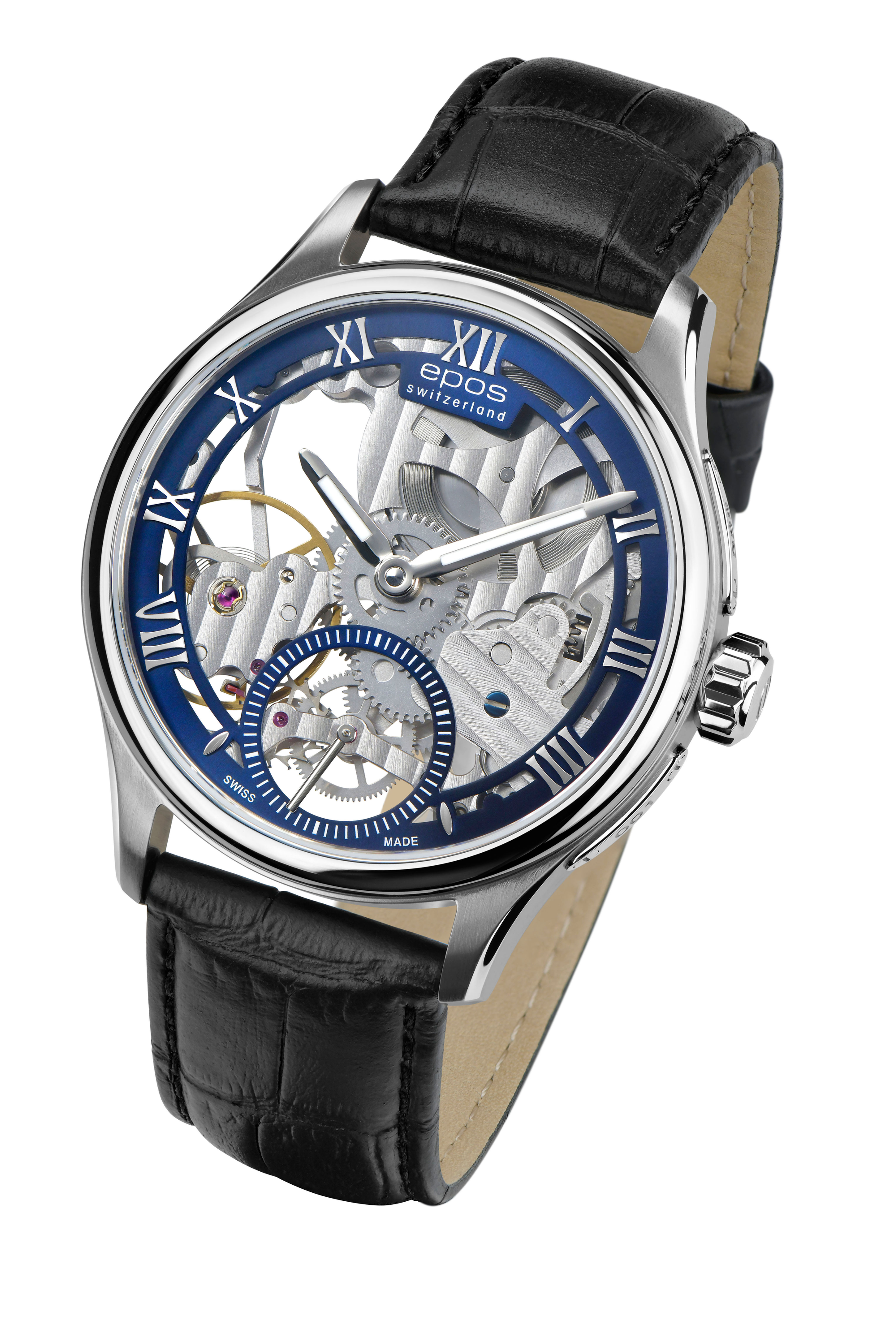 Originale Skeleton Handaufzug blau oder Silber