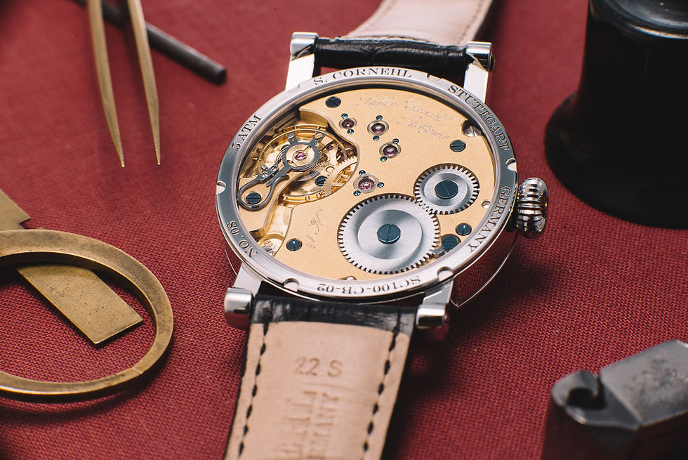 Miniaturbild: Cornehl Classic Black Lünette glatt, Krone zylindrisch