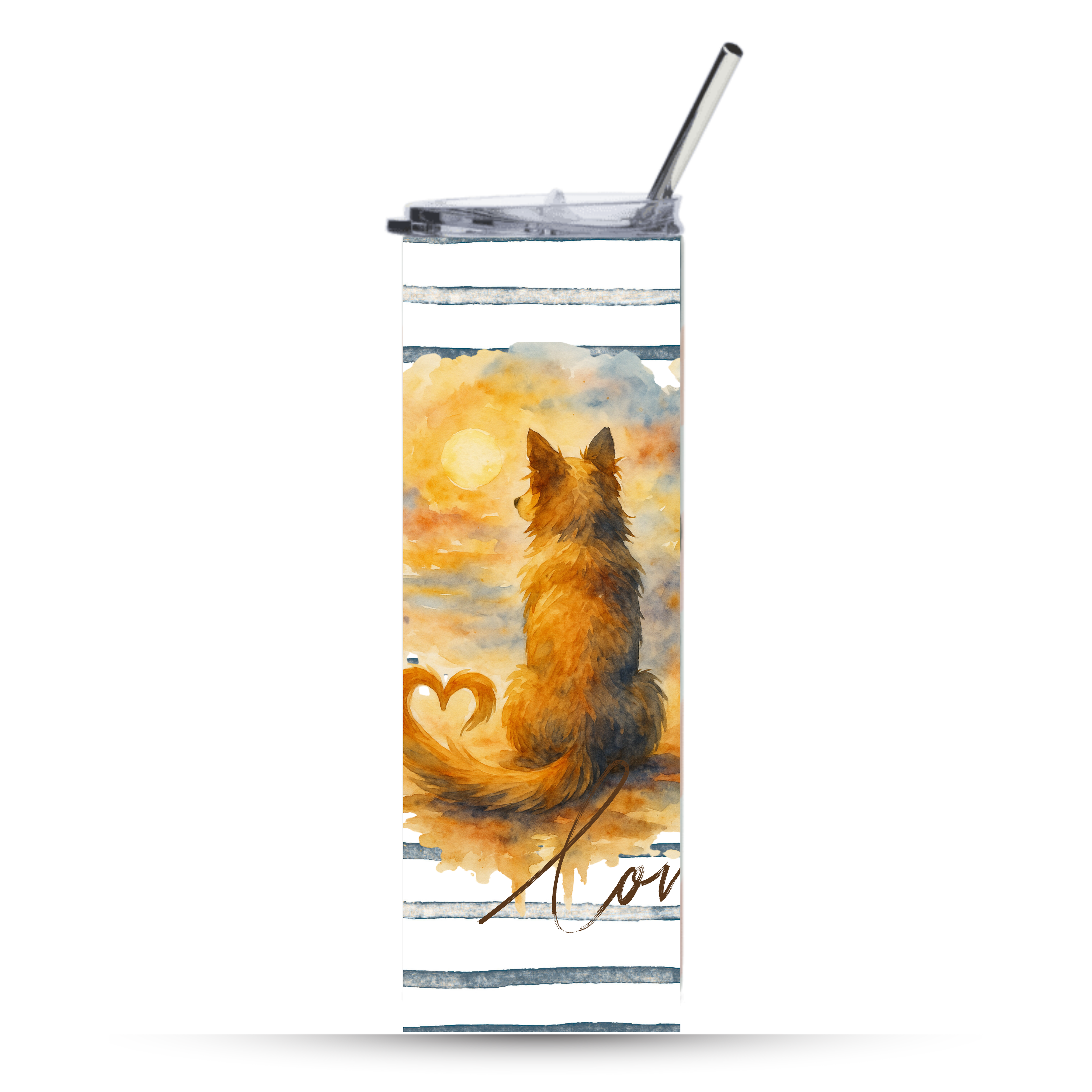 Sunset Beach Dog Lover - 20oz.Tumbler Gift-Beach Dog Mug- Artisanal Gift