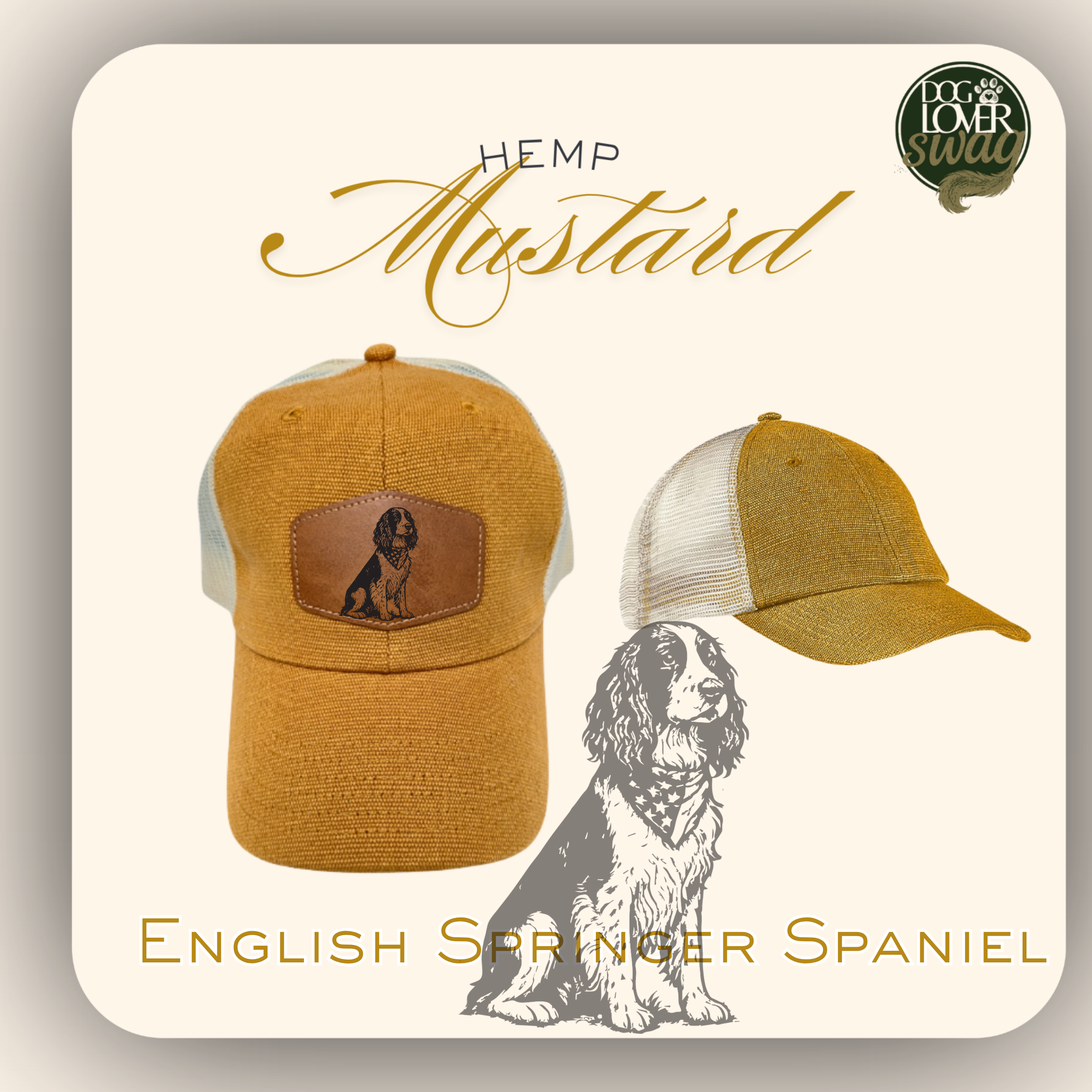 English Springer Spaniel Dog- All American Dog Hat- Dog Dad Gift- Dog Mom-Pup