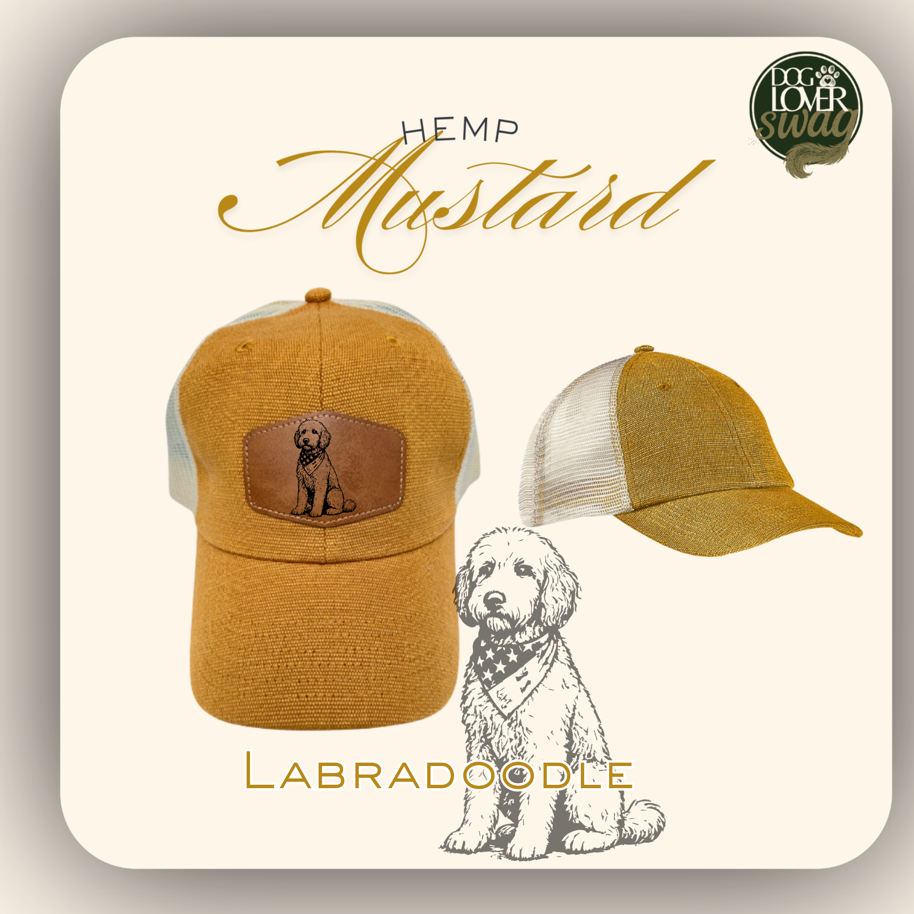 Labradoodle Dog- All American Dog Hat- Dog Dad Gift- Dog Mom