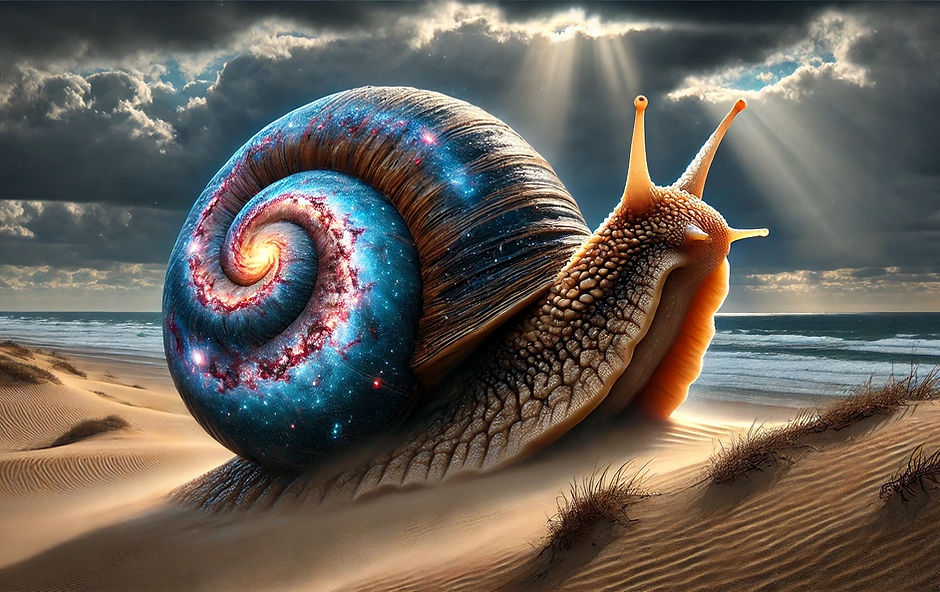 DALL·E 2024-12-03 19.37.53 - A photorealistic depiction of a large, human-sized snail in a