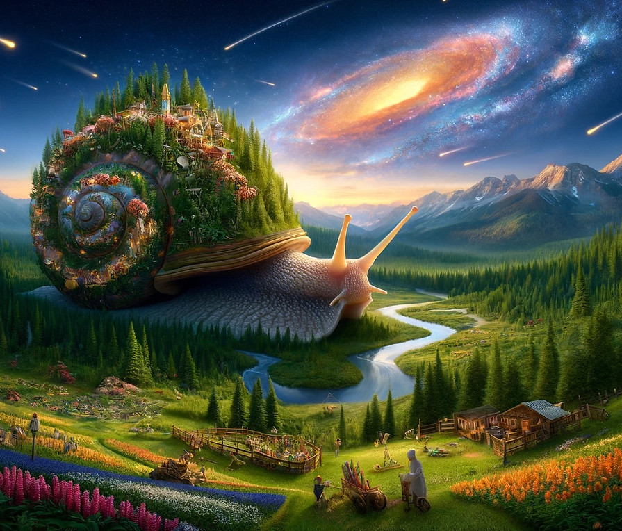 DALL·E 2024-06-05 17.38.04 - A hyper-realistic depiction of a cosmic snail traveling throu