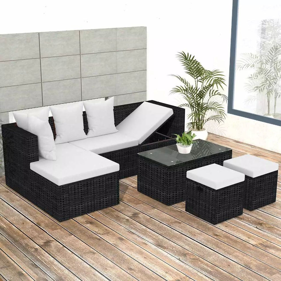 Garten-Sofagarnitur 12-tlg. Poly Rattan Schwarz