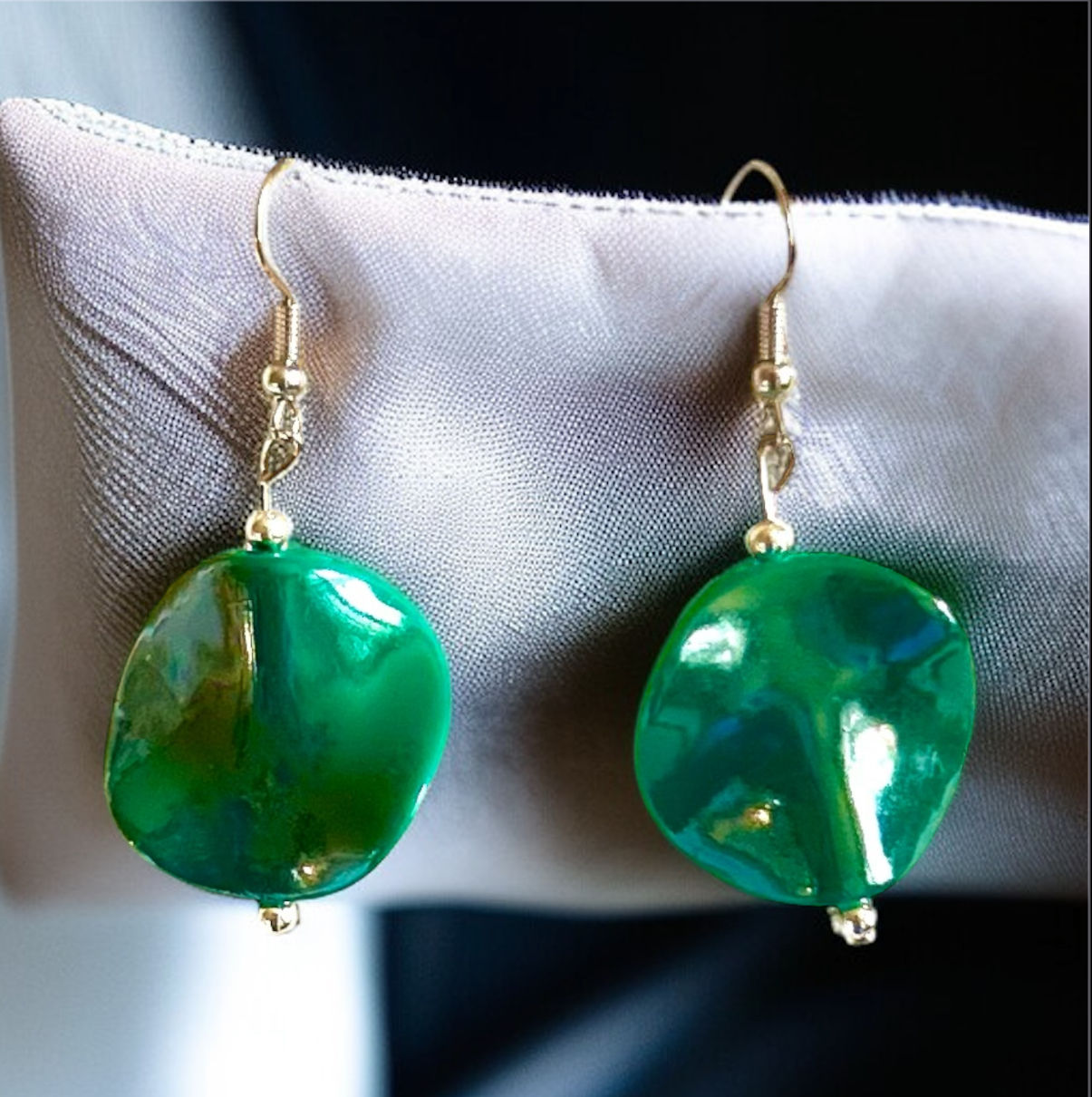 Ocean Emerald Earrings…#277