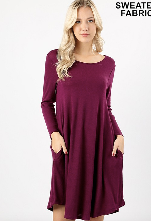 Thumbnail: Plum Pocket Tunic Dress