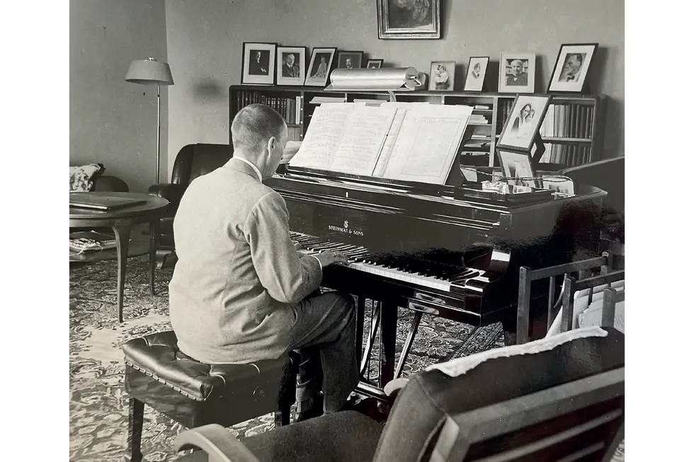 Rachmaninoff playing his piano, a picture saved by Tommy Schilb, Piano teacher Fort Wayne