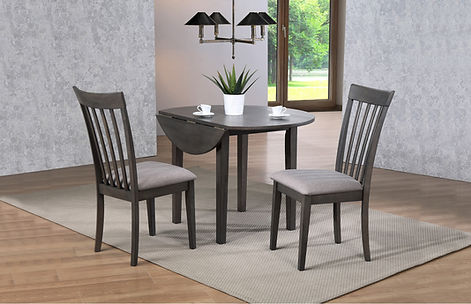 Delfini 42 Dropleaf Table Set, Grey.jpeg
