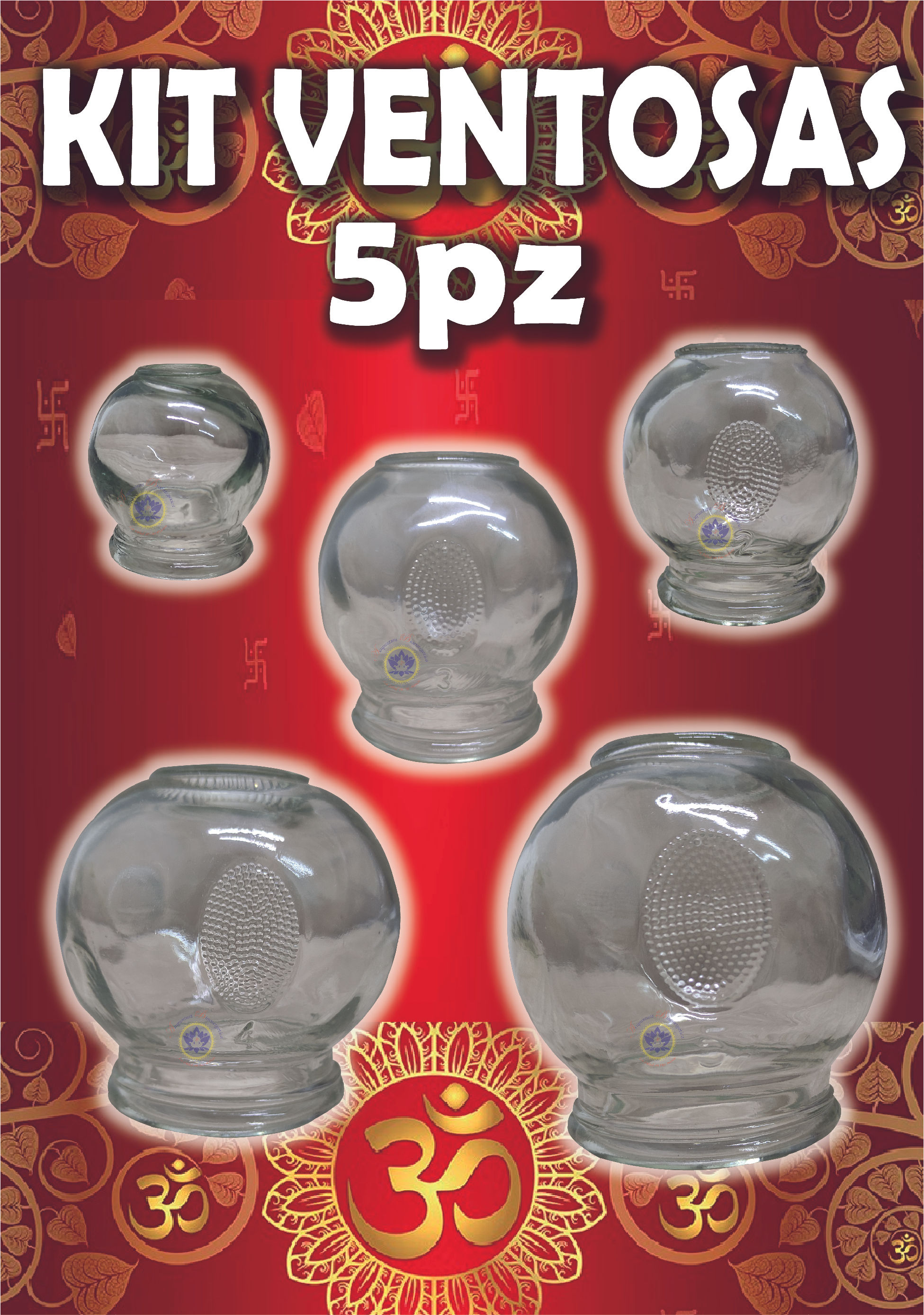 KIT DE VENTOSA VIDRIO 5PZS