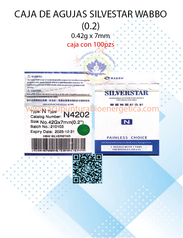 CAJA DE AGUJA SILVERSTAR CON 100PZ 14x7 (0.2)