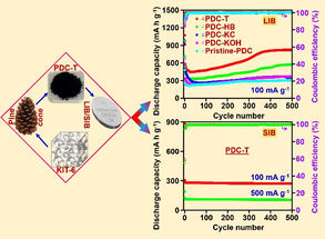 以松果衍生製備之生質碳作為鋰離子與鈉離子電池之陽極應用