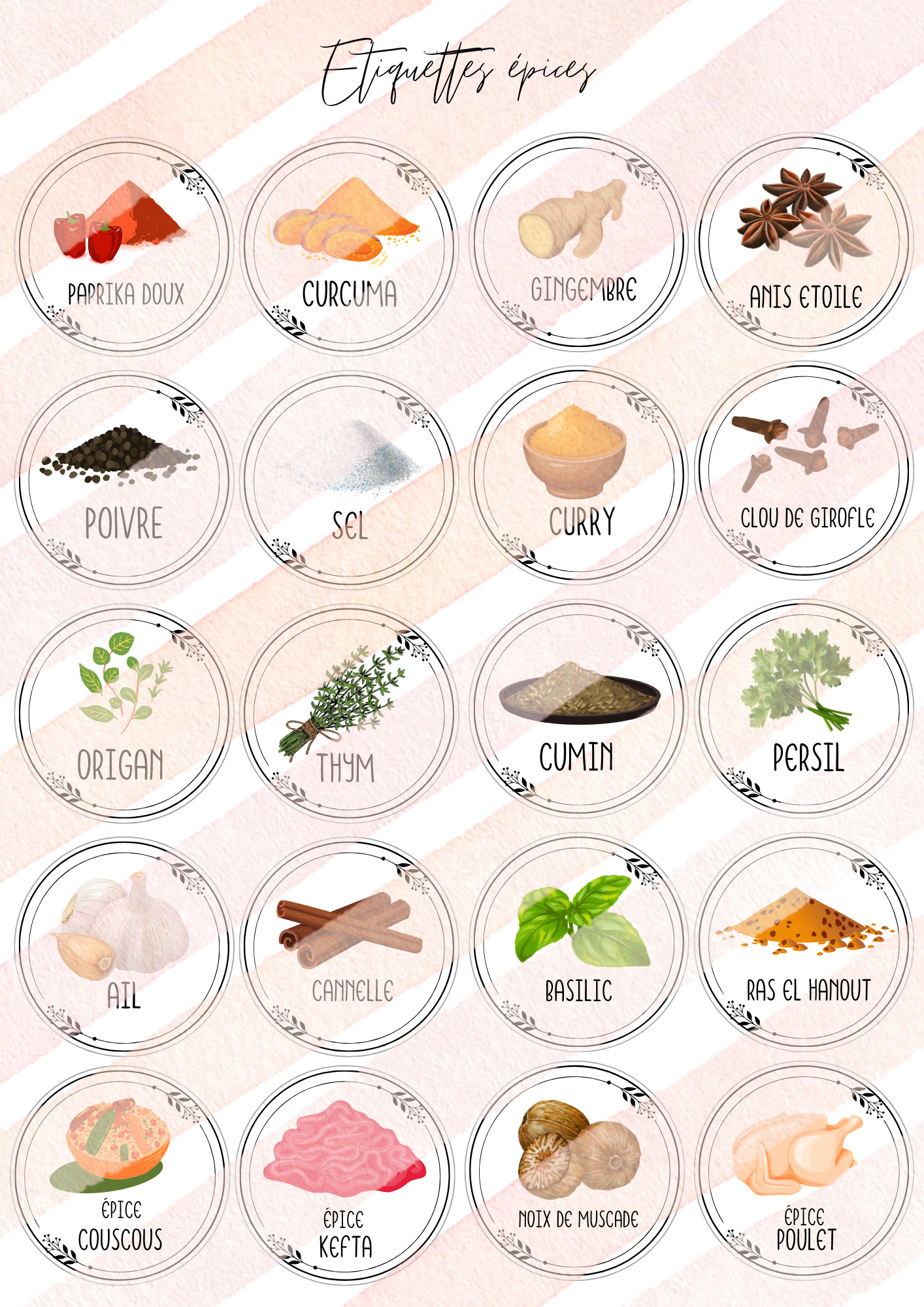 Etiquettes épices PDF