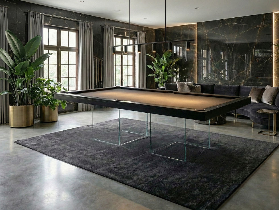 Biliardo Tavolo con gambe in cristallo, modello AIR.jpg