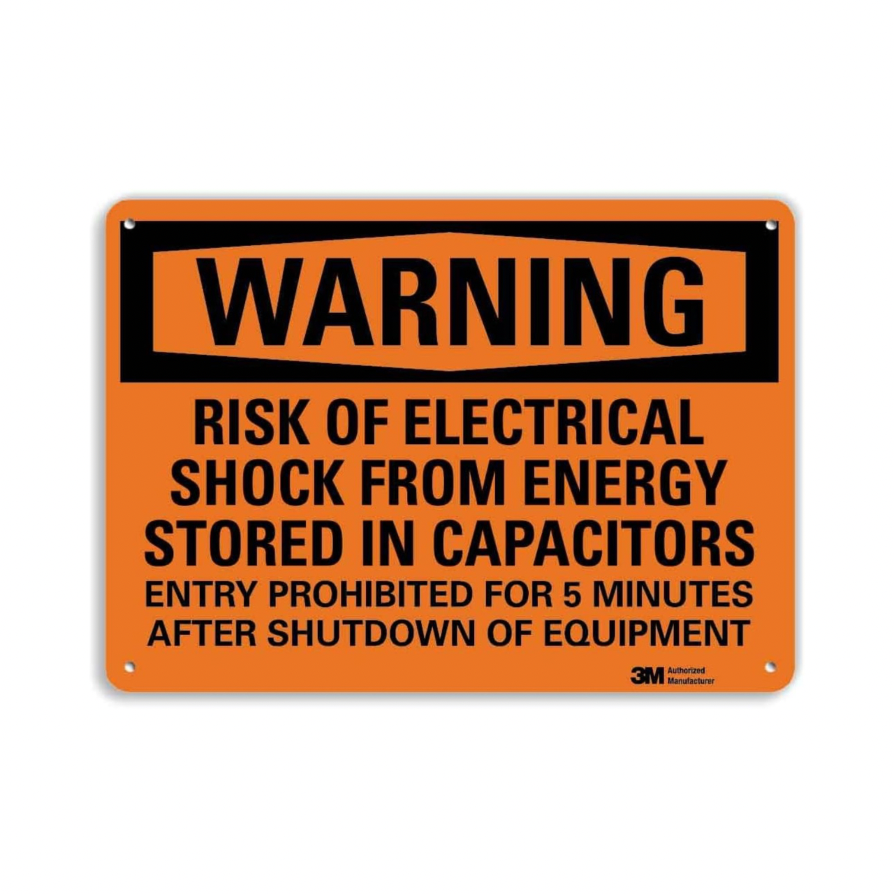 SmartSign “Warning - Risk of Electrical Shock from Energy Stored in Capacitors” 