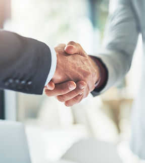 Trust, handshake and business people in office for deal, welcome or onboarding for b2b col