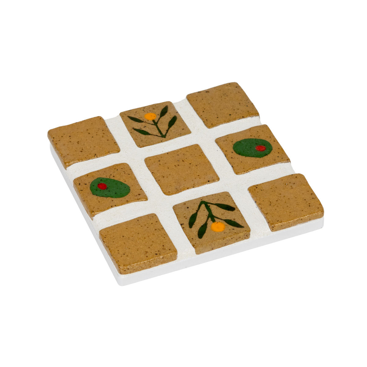Orange Cornflower & Olives Coaster