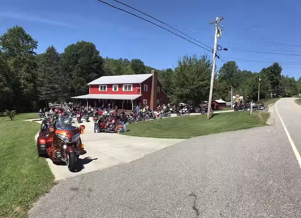 A parking lot full of motorcycles at Two Wheels of Suches 