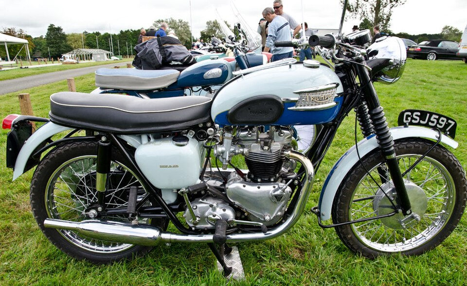 Triumph Bonneville in the grass