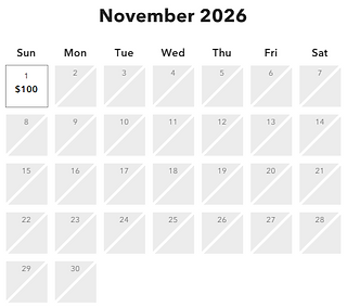 Halloween Horror Nights 2026 pricing calendar at Universal Orlando displaying ticket prices by date from late August through October with peak and lower-priced nights highlighted.