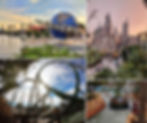 Collage of Universal Orlando Resort highlights including the Universal globe, Hogwarts Castle in The Wizarding World of Harry Potter, Incredible Hulk Coaster, and Jurassic Park River Adventure.