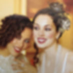 Bridal party smiling with makeup and hairstyling by Dionstyles