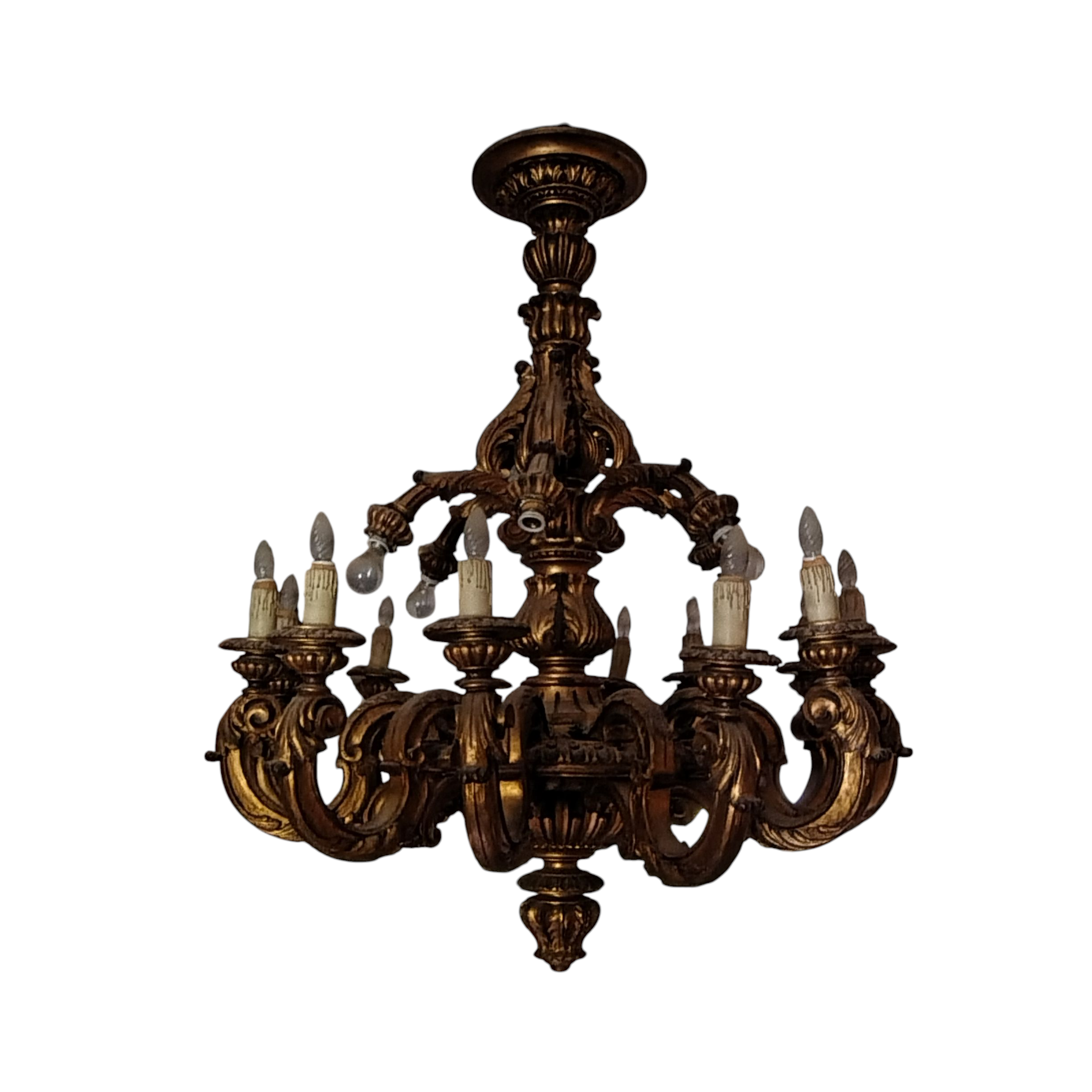 Large Baroque-Style Gilt Chandelier — 150 cm